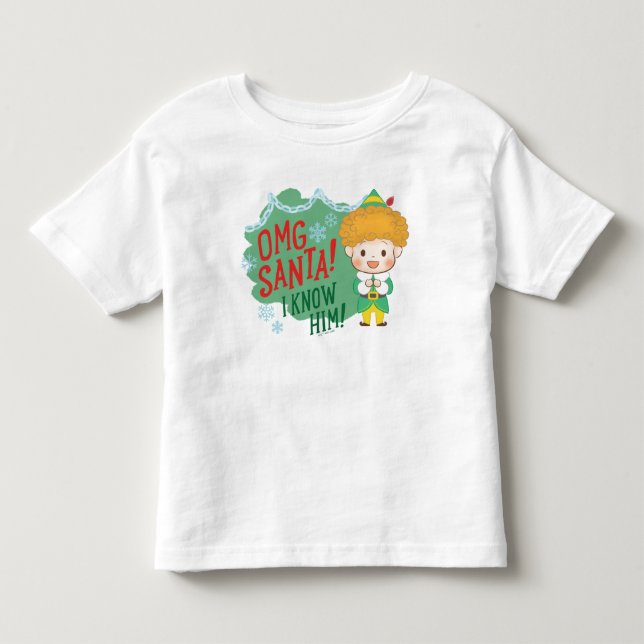 T-shirt Pour Les Tous Petits Buddy l'elfe OMG Santa ! Je le connais ! (Devant)