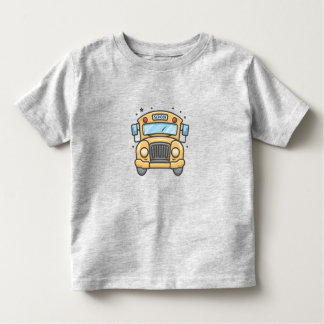 T-shirt Pour Les Tous Petits Bus scolaire en style dessin animé