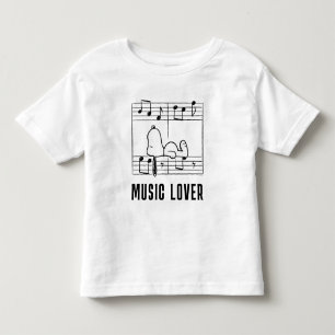 T-shirt Pour Les Tous Petits cacahuètes   Snoopy Musical Notes