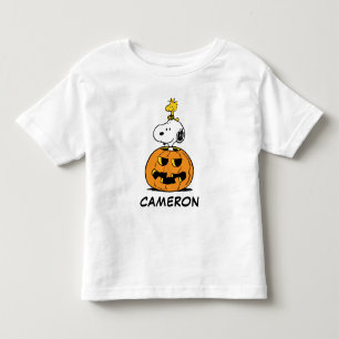 T-shirt Pour Les Tous Petits cacahuètes   Snoopy & Woodstock Citrouille pop-up