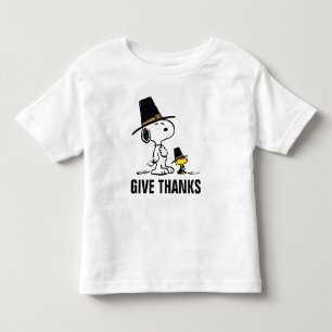 T-shirt Pour Les Tous Petits cacahuètes   Snoopy & Woodstock Pilgrim
