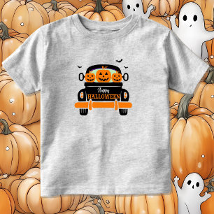 T-shirt Pour Les Tous Petits Camion citrouille Toddler Jack-o'-lantern