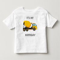 Camion de ciment jaune enfant c'est mon anniversai