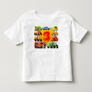 T-shirt Pour Les Tous Petits Camion de construction pour enfants - 3e anniversa