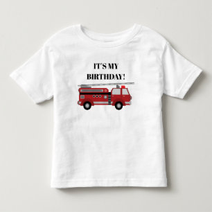 T-shirt Pour Les Tous Petits Camion rouge C'est mon anniversaire Personnalisé