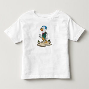 T-shirt Pour Les Tous Petits Canard comme randonneur avec sac à dos