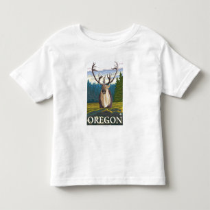 T-shirt Pour Les Tous Petits Caribou dans l'affiche sauvage de Vintage voyage