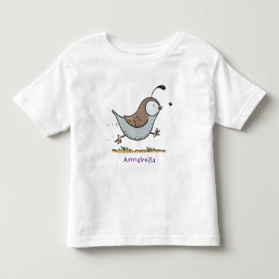 T-shirt Pour Les Tous Petits Caricature de caille californienne joli