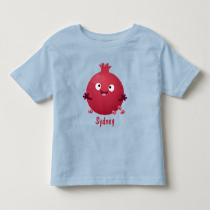 T-shirt Pour Les Tous Petits Caricature de fruits à la grenade joyeux