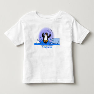 T-shirt Pour Les Tous Petits Caricature de manchot joyeux sautant