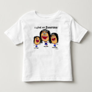 T-shirt Pour Les Tous Petits Caricature de mes trois soeurs