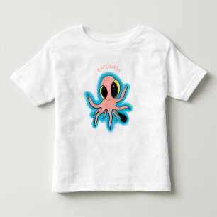 T-shirt Pour Les Tous Petits Caricature de poulpe de bébé mignonne et cheeky