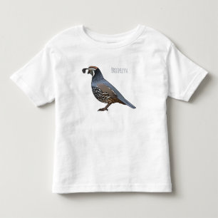 T-shirt Pour Les Tous Petits Caricature d'oiseau de caille de Californie