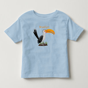 T-shirt Pour Les Tous Petits Caricature d'oiseau de safari de barbecue jaune am
