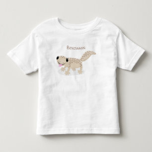 T-shirt Pour Les Tous Petits Caricature joli tan gecko tan joyeux