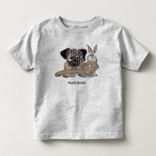 T-shirt Pour Les Tous Petits Carlin Bunny mignon chien de dessin