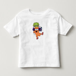 T-shirt Pour Les Tous Petits Carotte dans la musique avec casque