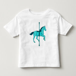 T-shirt Pour Les Tous Petits Carousel Horse - Turquoise et Aqua