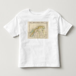 T-shirt Pour Les Tous Petits Carte d'atlas de la Suède, Norvège
