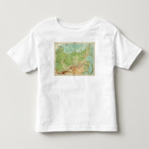 T-shirt Pour Les Tous Petits Carte de la Sibérie avec des itinéraires