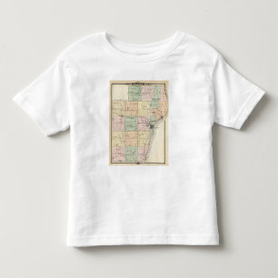 T-shirt Pour Les Tous Petits Carte du comté de Manitowoc, état du Wisconsin