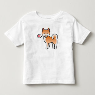 T-shirt Pour Les Tous Petits Carton rouge Shiba Inu Love