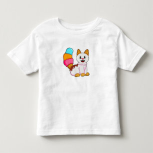 T-shirt Pour Les Tous Petits Cat with Popsicle