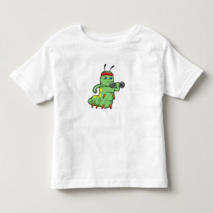 T-shirt Pour Les Tous Petits Caterpillar at Strength entraînement avec Dumbbell