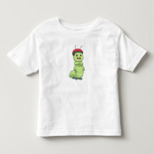 T-shirt Pour Les Tous Petits Caterpillar comme Patineur en ligne avec Roller sk