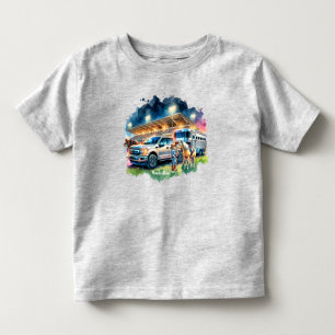T-shirt Pour Les Tous Petits Cavalière de Rodéo avec Camion et Remorque pour Ch