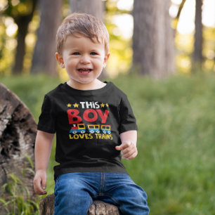 T-shirt Pour Les Tous Petits Ce Garçon aime les trains