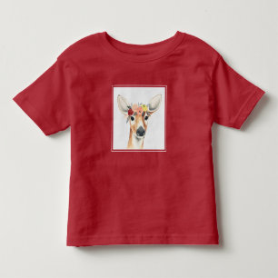 T-shirt Pour Les Tous Petits Cerf forestier de la Couronne de fleurs