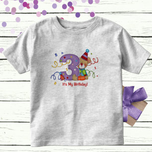 T-shirt Pour Les Tous Petits C'est mon anniversaire Ourson mignon âge 3 ans