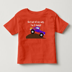T-shirt Pour Les Tous Petits C'est mon camion de monstre de flammes de pourpre