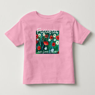T-shirt Pour Les Tous Petits Champ de fleurs d'acrylique au look frais pour ell