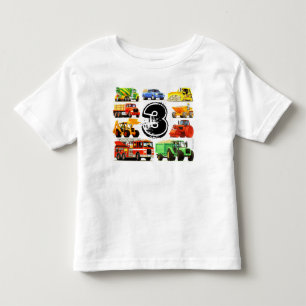 T-shirt Pour Les Tous Petits Chariots de construction pour garçon sur mesure 3e