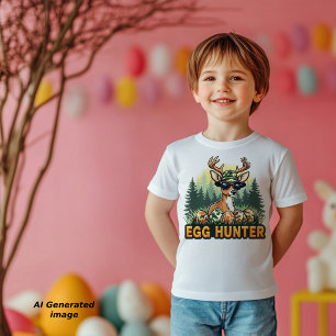 T-shirt Pour Les Tous Petits Chasseur de œufs de Pâques Cool Camo Cerf Garçons