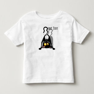 T-shirt Pour Les Tous Petits Chat à l'envers Personnage de dessin animé drôle