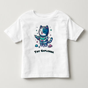 T-shirt Pour Les Tous Petits 🚀 Chat Astronaute de l'Espace Mignon 🐱