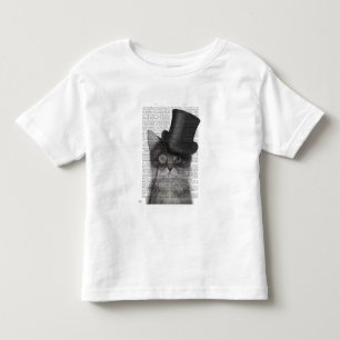 T-shirt Pour Les Tous Petits Chat gris avec chapeau supérieur