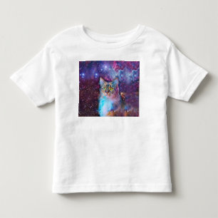 T-shirt Pour Les Tous Petits Chat pourpre dans l'espace