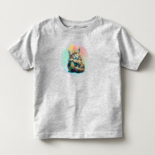 T-shirt Pour Les Tous Petits Chaton Endormi avec Ballon de Football – Amateur d