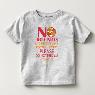 T-shirt Pour Les Tous Petits Chemise anti-allergie aux noix d'arbre, Ne me nour