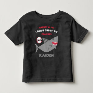 T-shirt Pour Les Tous Petits Chemise d'alerte d'allergie d'arachides de requin