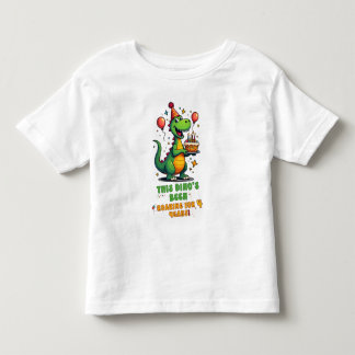 T-shirt Pour Les Tous Petits Chemise d'anniversaire de Dinosaur mignonne pour 4