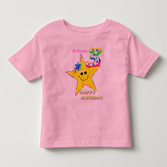 T-shirt Pour Les Tous Petits Chemise des étoiles du 3ème anniversaire (Devant)