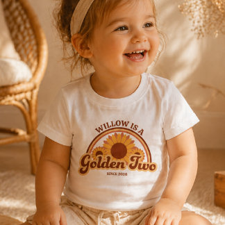 T-shirt Pour Les Tous Petits Chemise dorée personnalisée pour les deux ans fill