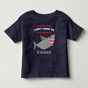 T-shirt Pour Les Tous Petits Chemise multiple de requin d'alerte d'allergie