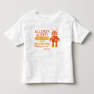 T-shirt Pour Les Tous Petits Chemise orange d'alerte d'allergie alimentaire de