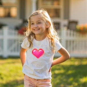 T-shirt Pour Les Tous Petits Chemise pour tout-petit cœur Pixel Y2K Mignonne